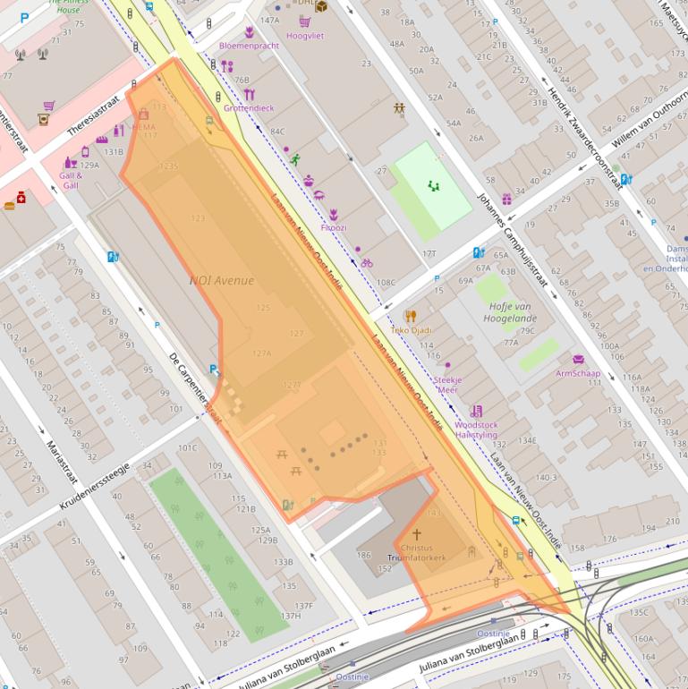 Kaart van postcodegebied 2593BM.