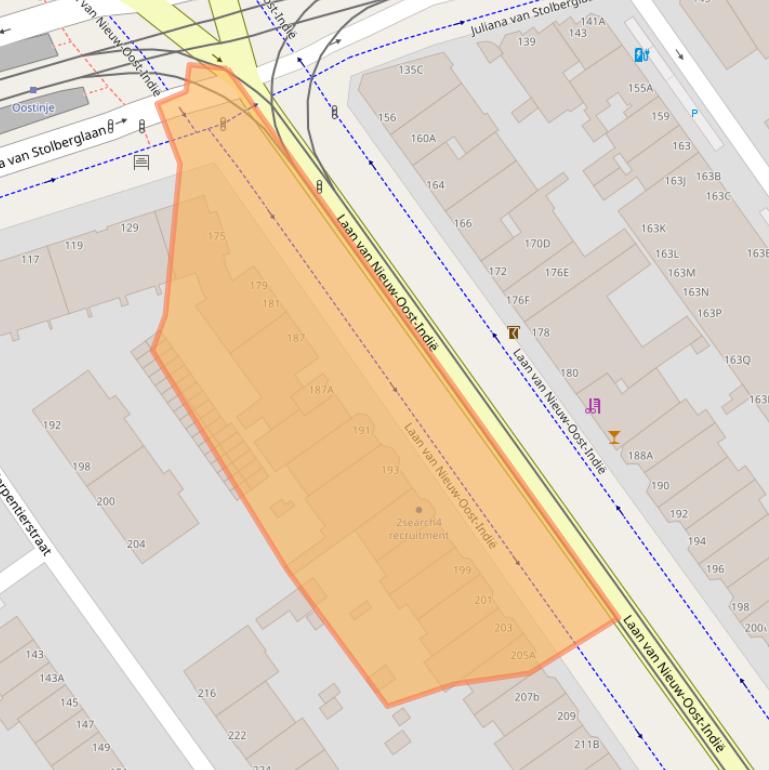 Kaart van postcodegebied 2593BN.