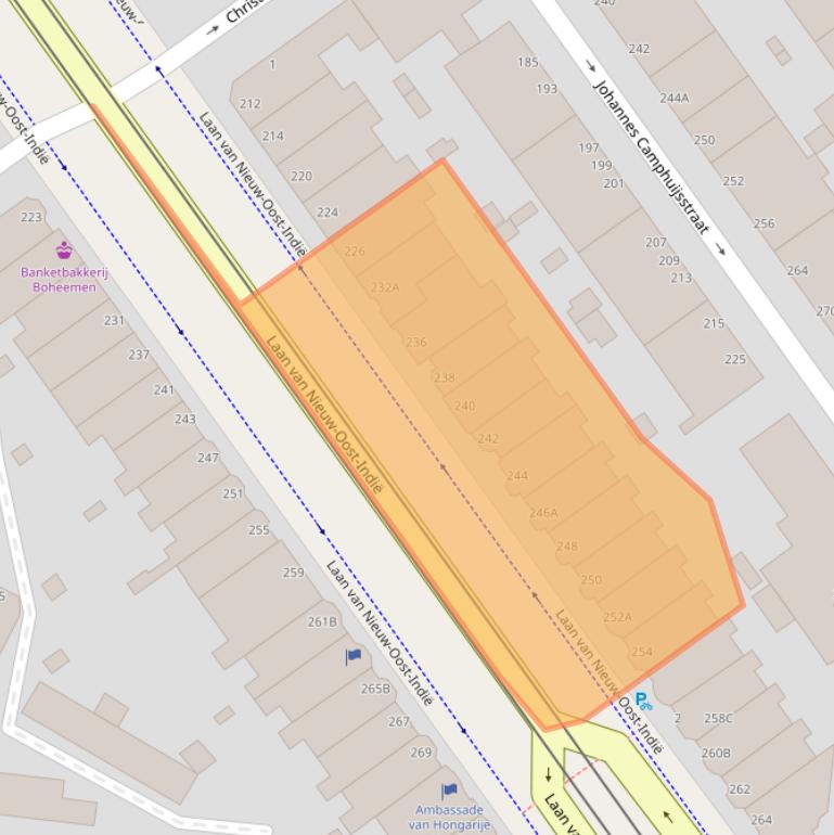 Kaart van postcodegebied 2593CD.