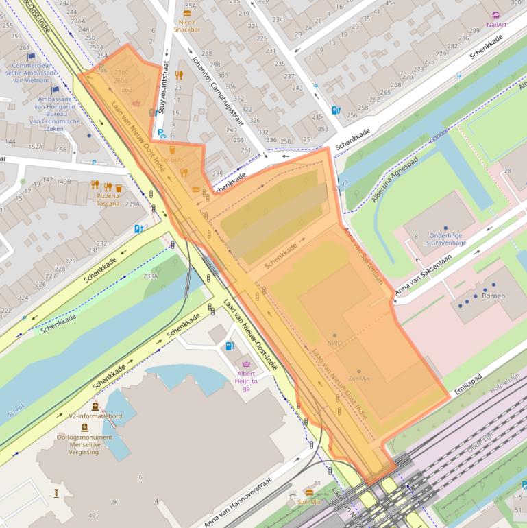 Kaart van postcodegebied 2593CE.