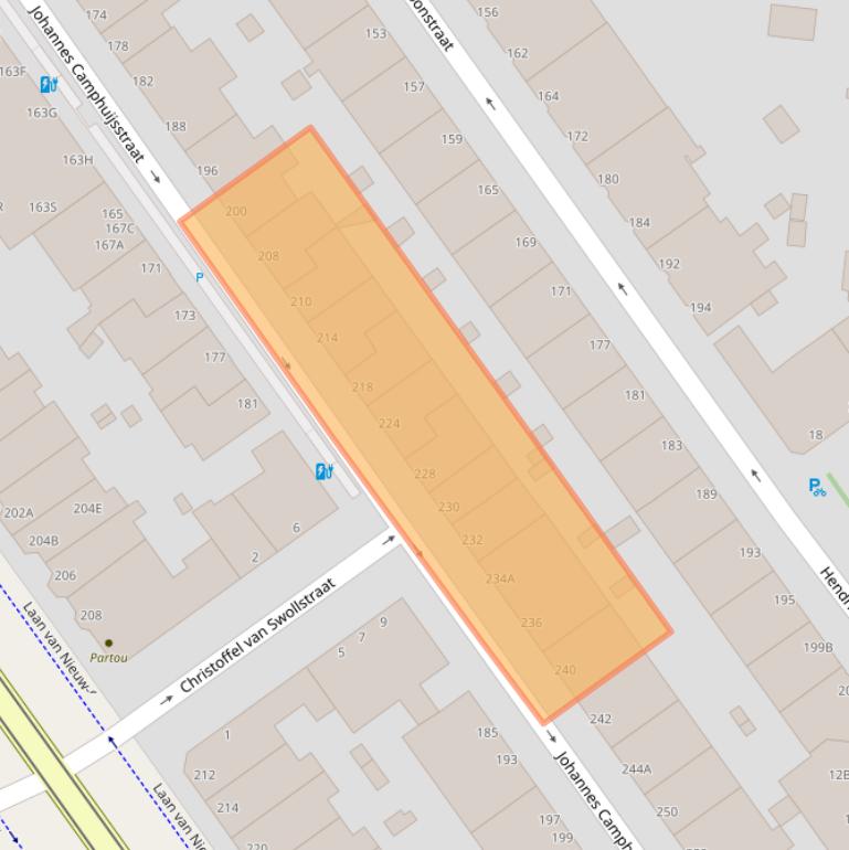 Kaart van postcodegebied 2593CW.