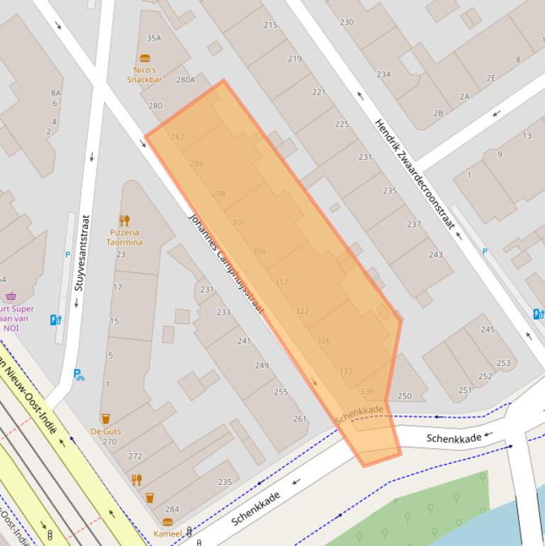 Kaart van postcodegebied 2593CZ.