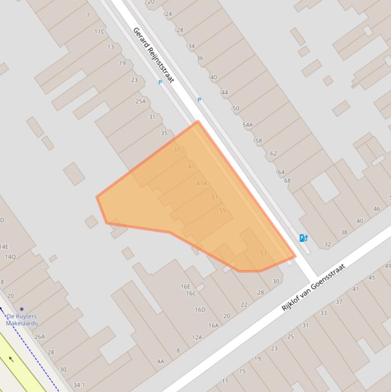 Kaart van postcodegebied 2593EB.