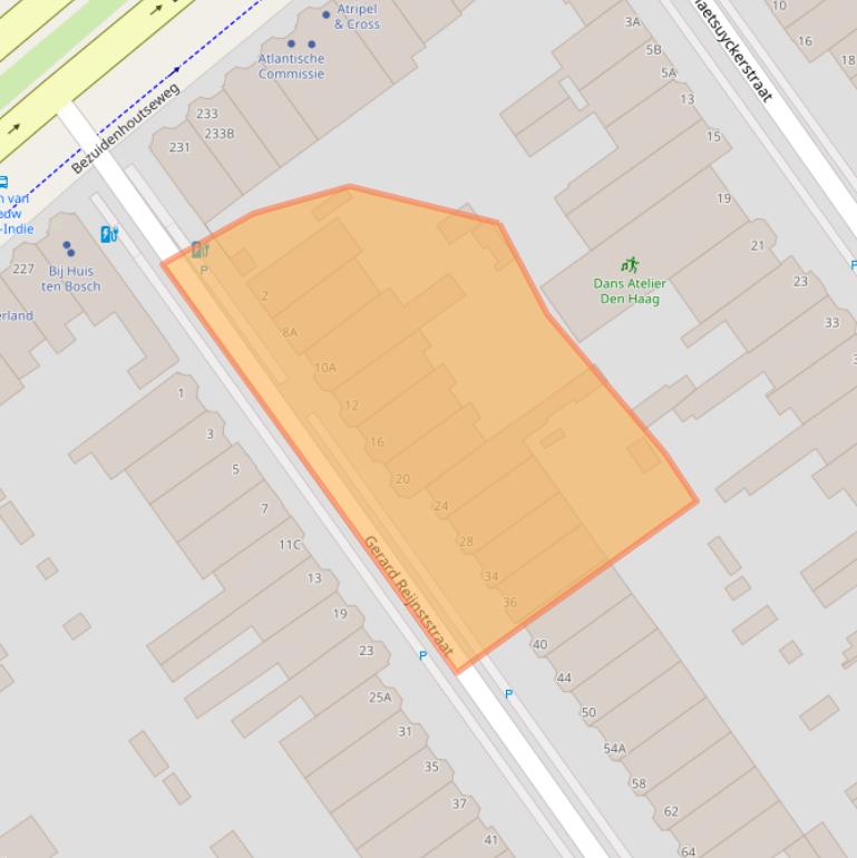 Kaart van postcodegebied 2593EC.