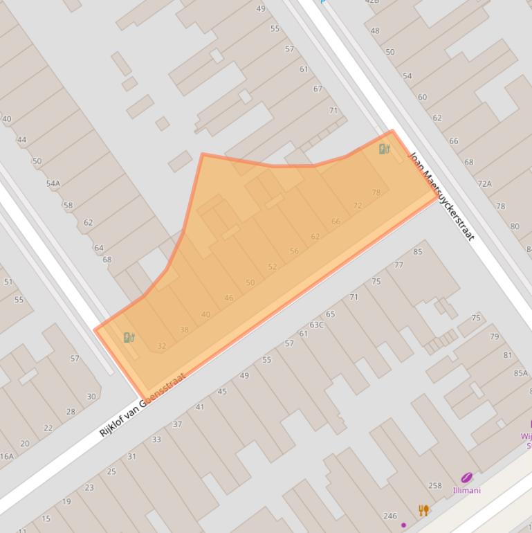 Kaart van postcodegebied 2593EJ.