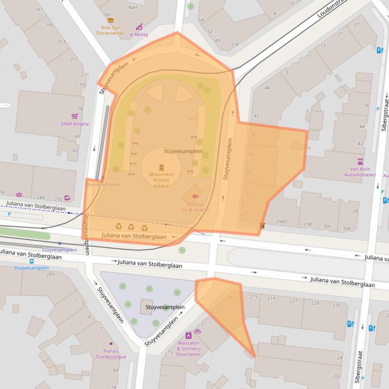 Kaart van postcodegebied 2593EL.