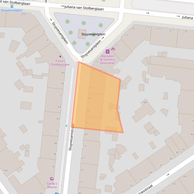 Kaart van postcodegebied 2593GC.