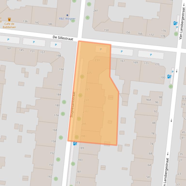 Kaart van postcodegebied 2593GG.