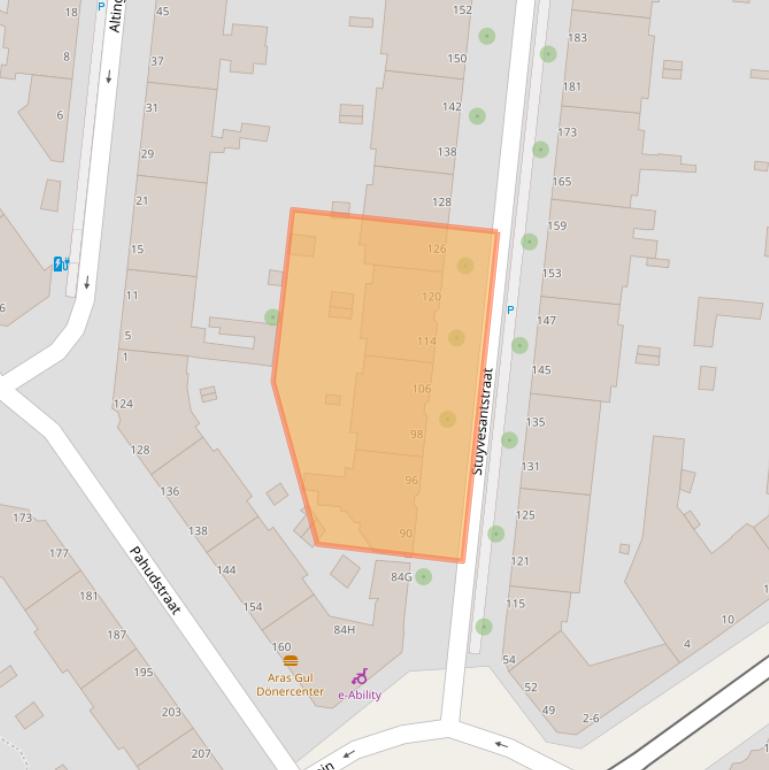 Kaart van postcodegebied 2593GP.