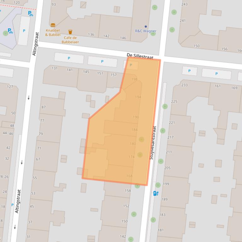 Kaart van postcodegebied 2593GS.