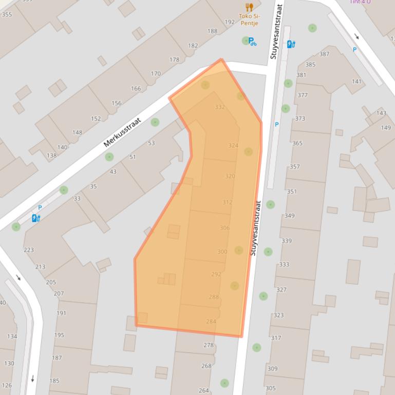 Kaart van postcodegebied 2593GW.