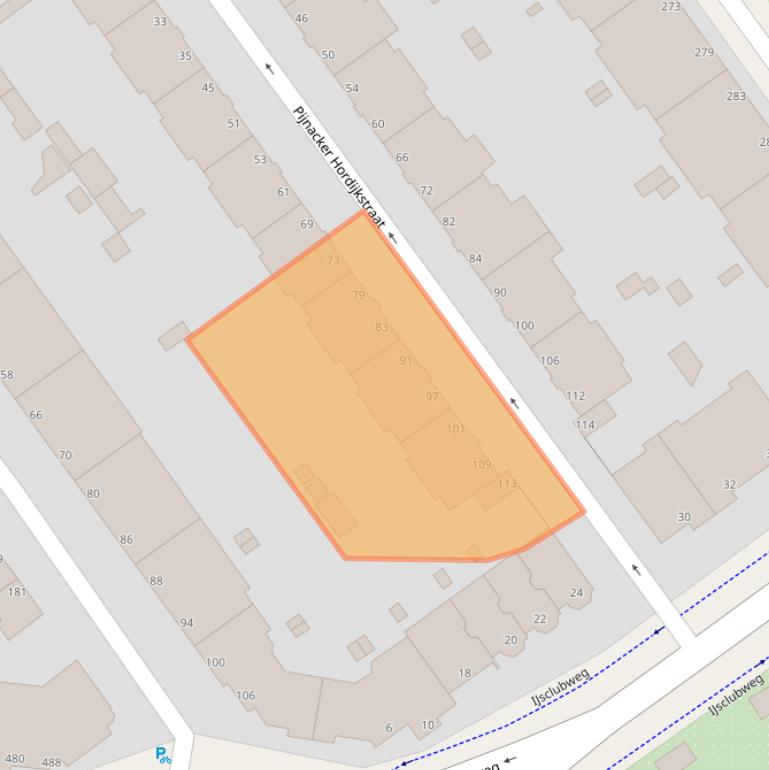 Kaart van postcodegebied 2593HC.