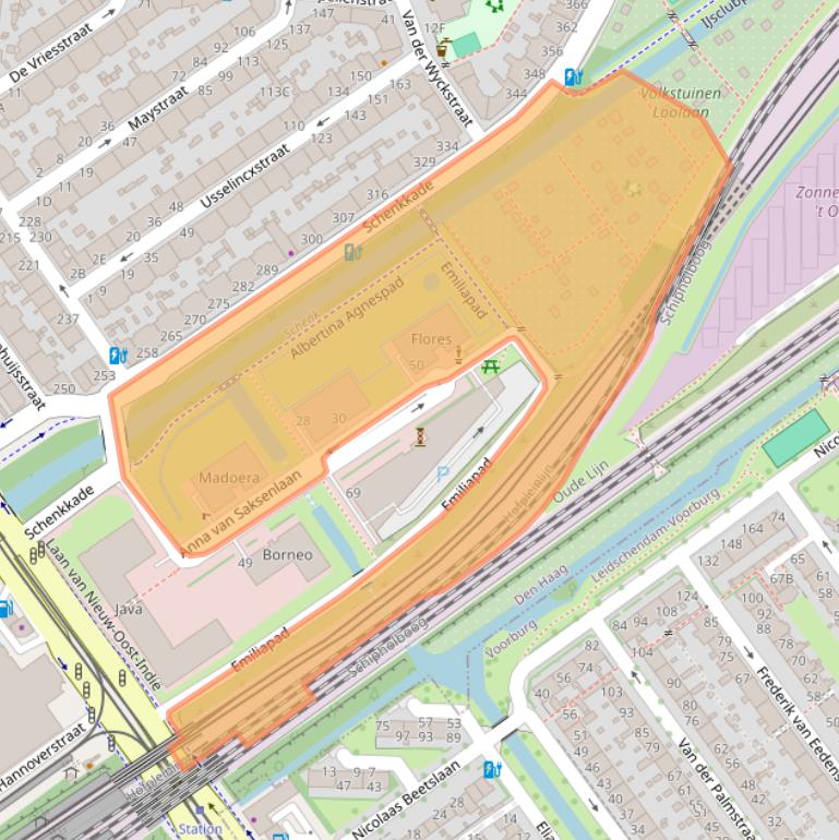Kaart van postcodegebied 2593HT.