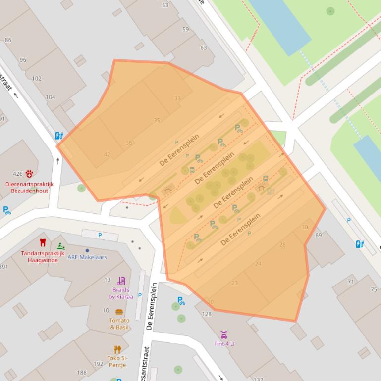 Kaart van postcodegebied 2593NB.