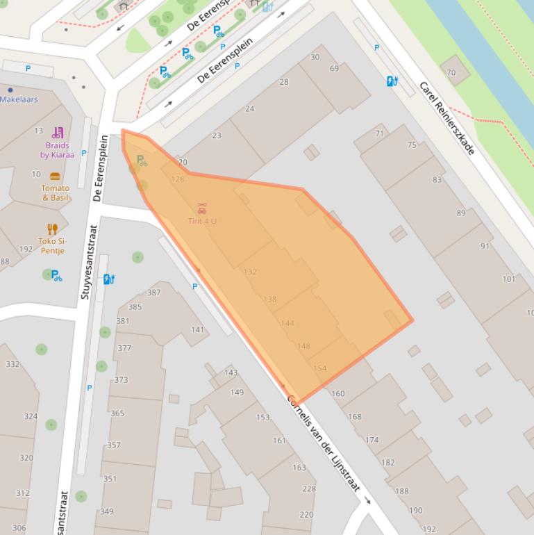 Kaart van postcodegebied 2593NM.