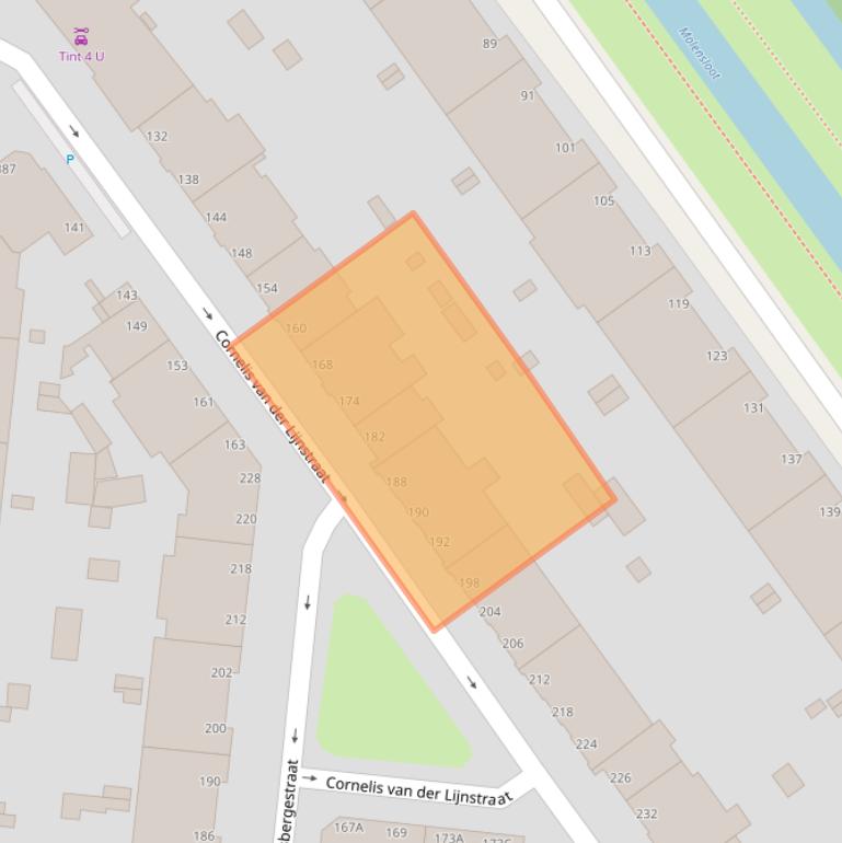 Kaart van postcodegebied 2593NN.