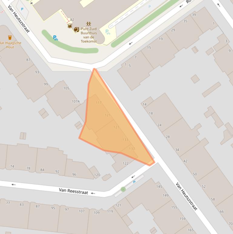 Kaart van postcodegebied 2593PG.