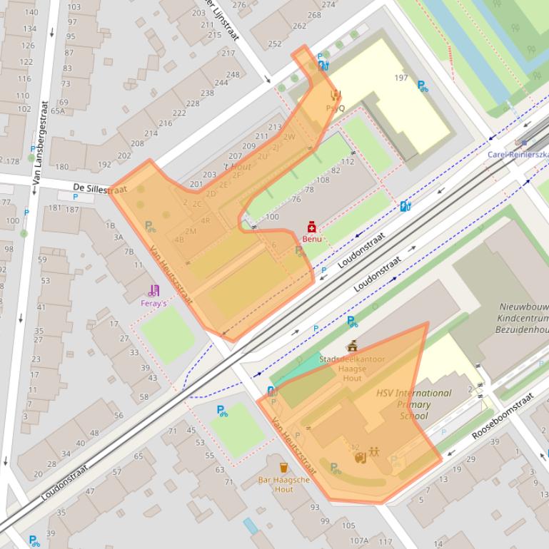 Kaart van postcodegebied 2593PJ.