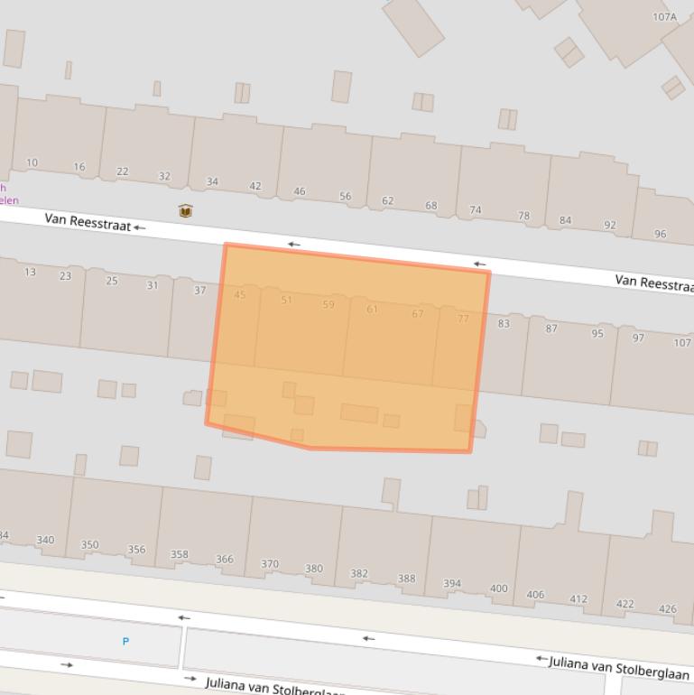 Kaart van postcodegebied 2593PN.