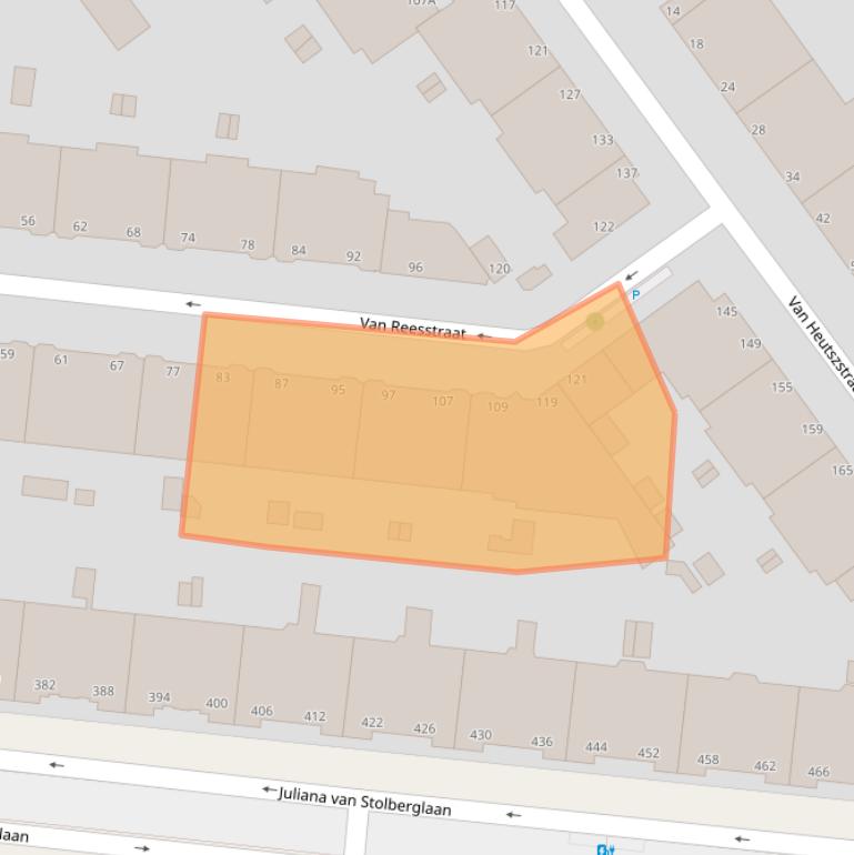 Kaart van postcodegebied 2593PP.