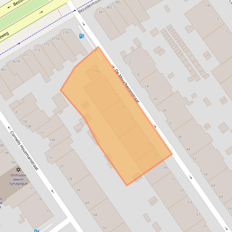 Kaart van postcodegebied 2593PW.