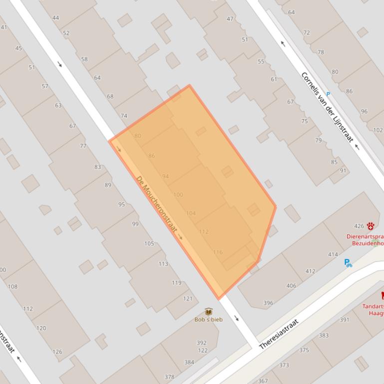 Kaart van postcodegebied 2593RC.