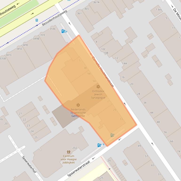 Kaart van postcodegebied 2593RD.