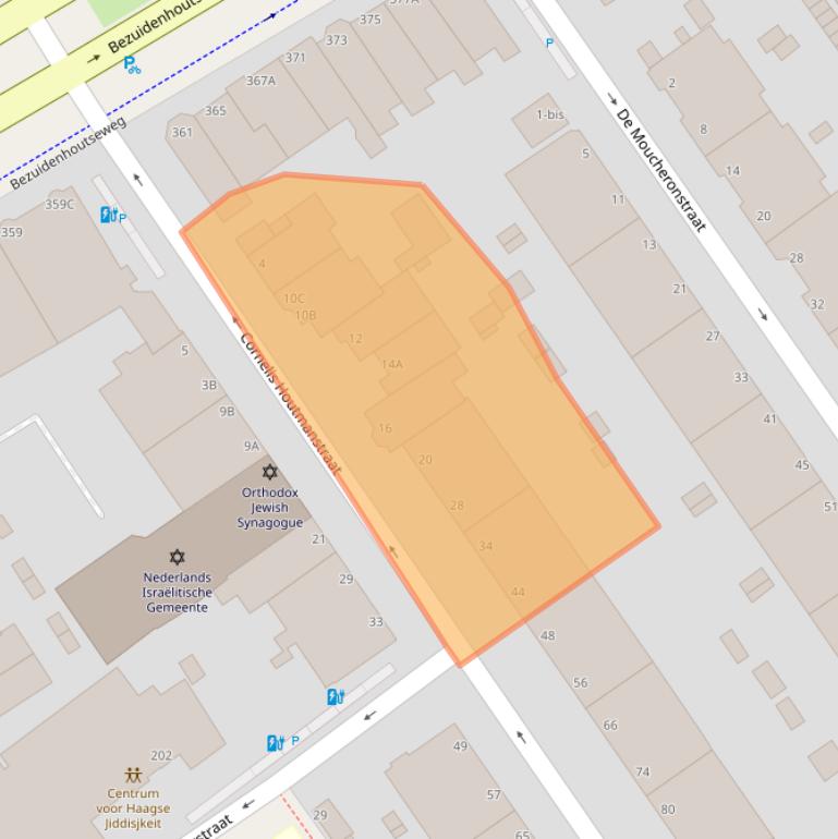 Kaart van postcodegebied 2593RH.