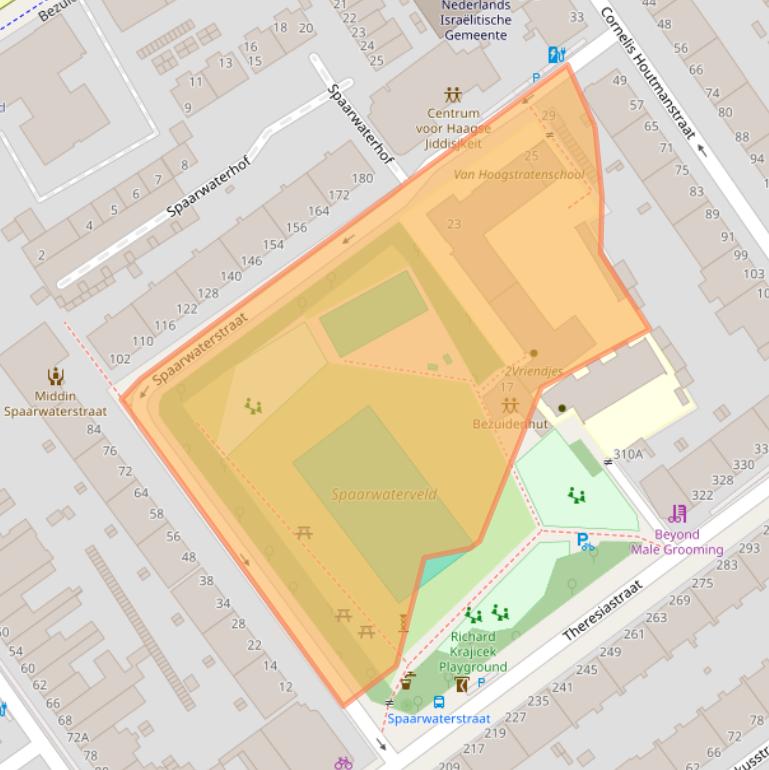 Kaart van postcodegebied 2593RM.