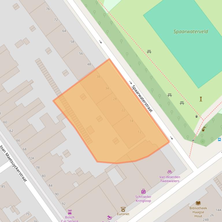 Kaart van postcodegebied 2593RN.