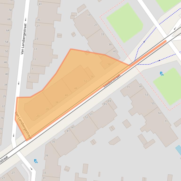 Kaart van postcodegebied 2593RX.