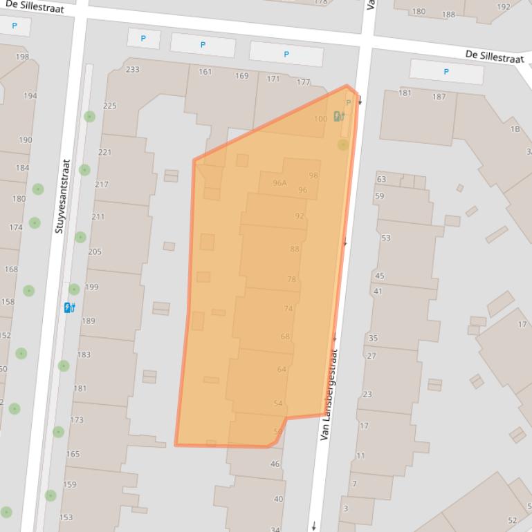 Kaart van postcodegebied 2593SG.