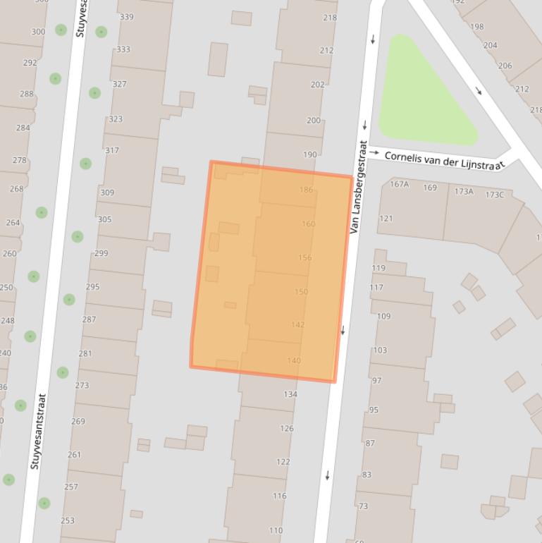 Kaart van postcodegebied 2593SJ.