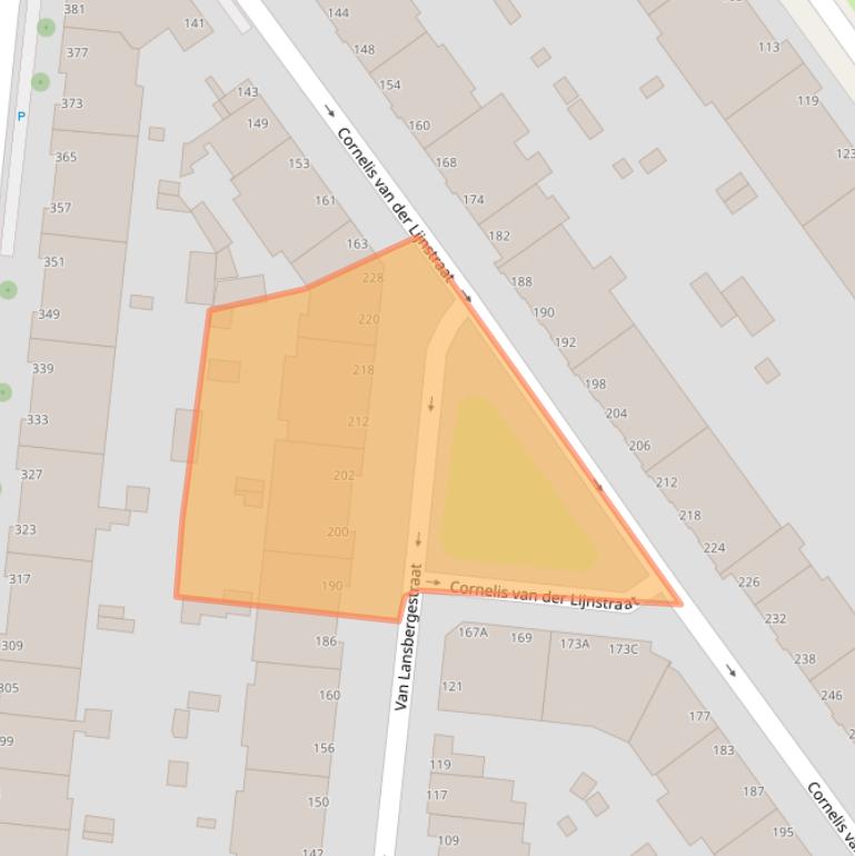 Kaart van postcodegebied 2593SK.