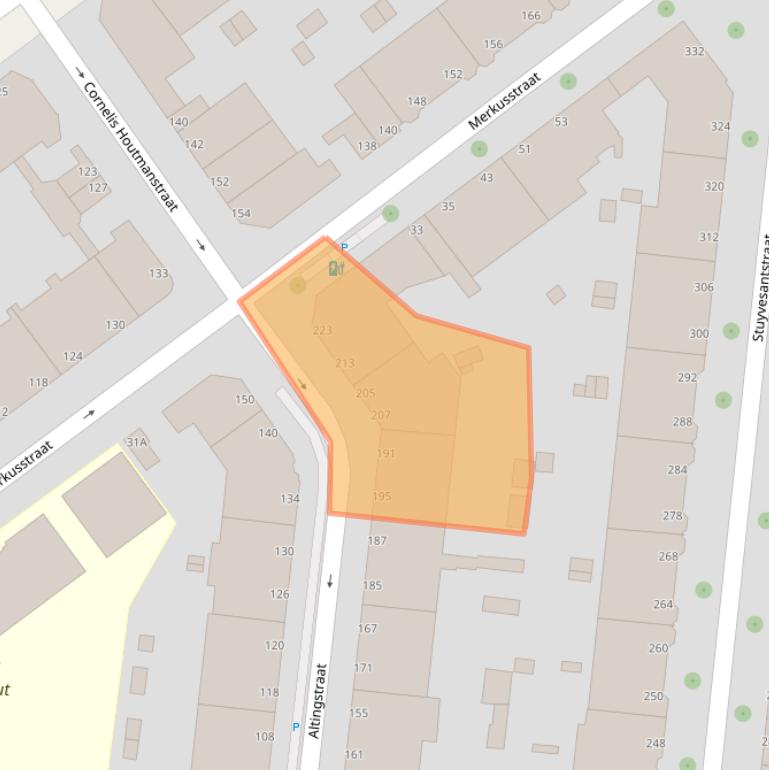 Kaart van postcodegebied 2593SW.