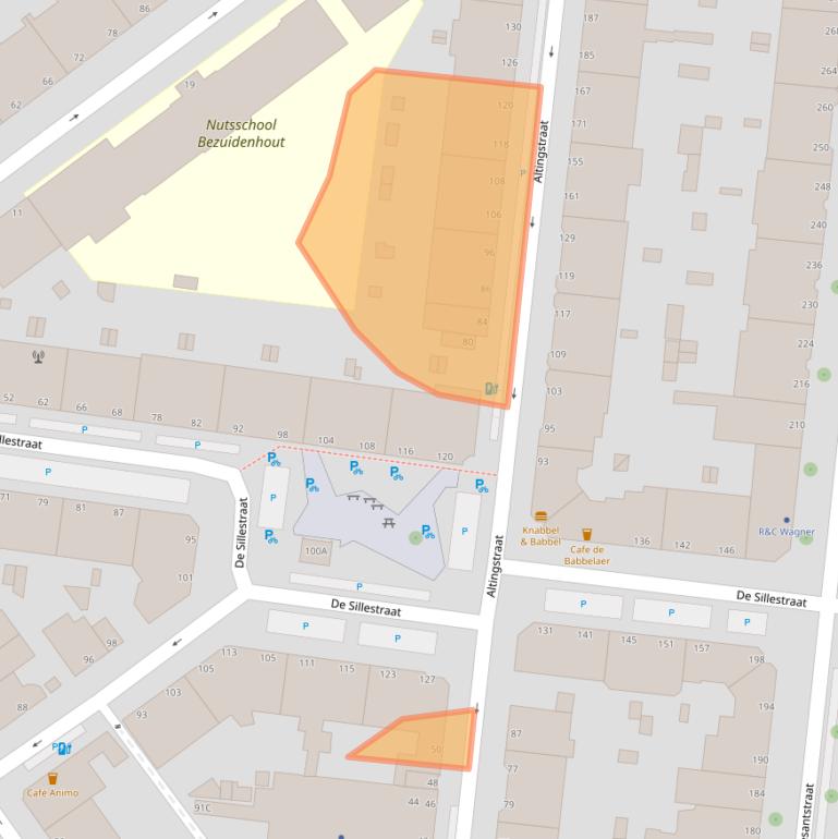 Kaart van postcodegebied 2593SZ.