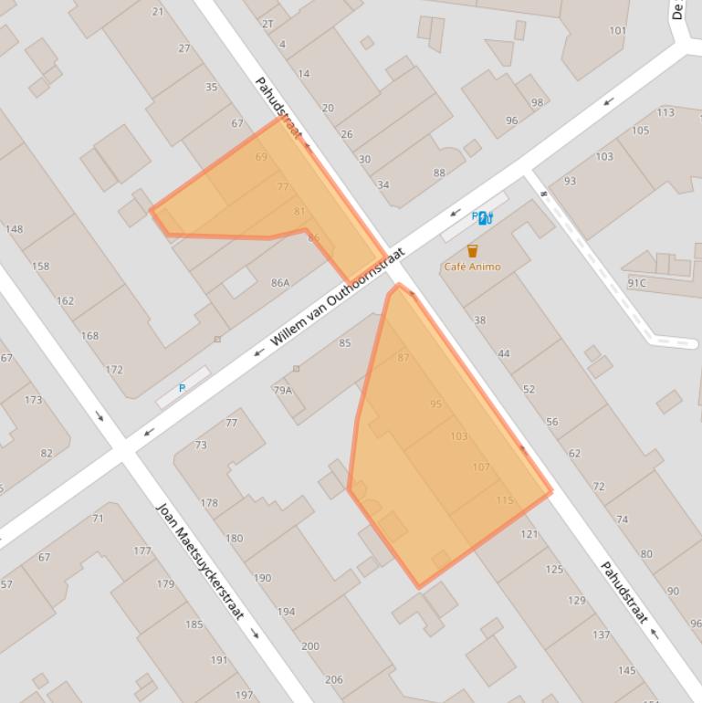 Kaart van postcodegebied 2593TC.