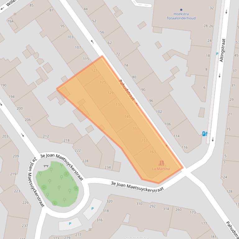 Kaart van postcodegebied 2593TD.