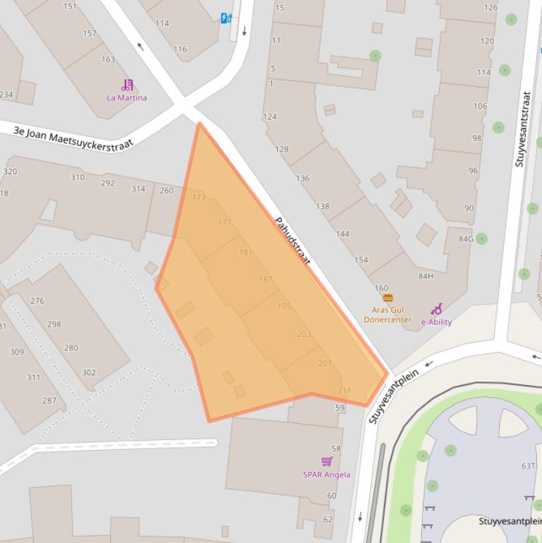 Kaart van postcodegebied 2593TE.