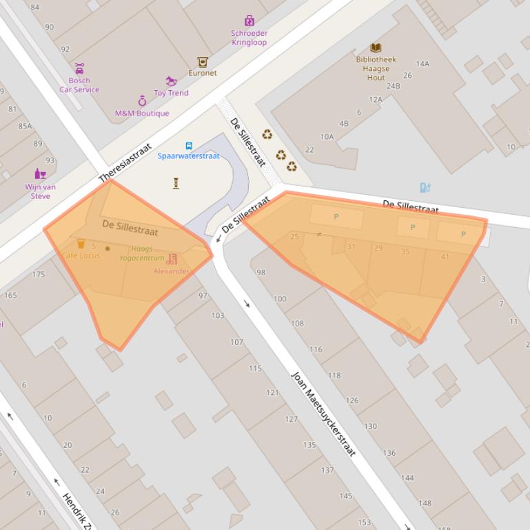 Kaart van postcodegebied 2593TS.