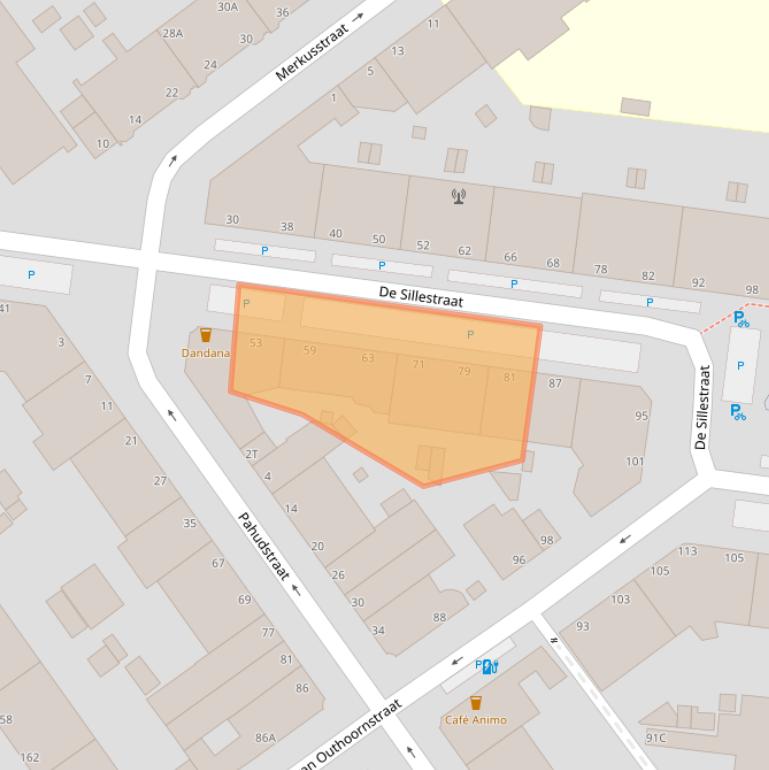 Kaart van postcodegebied 2593TT.