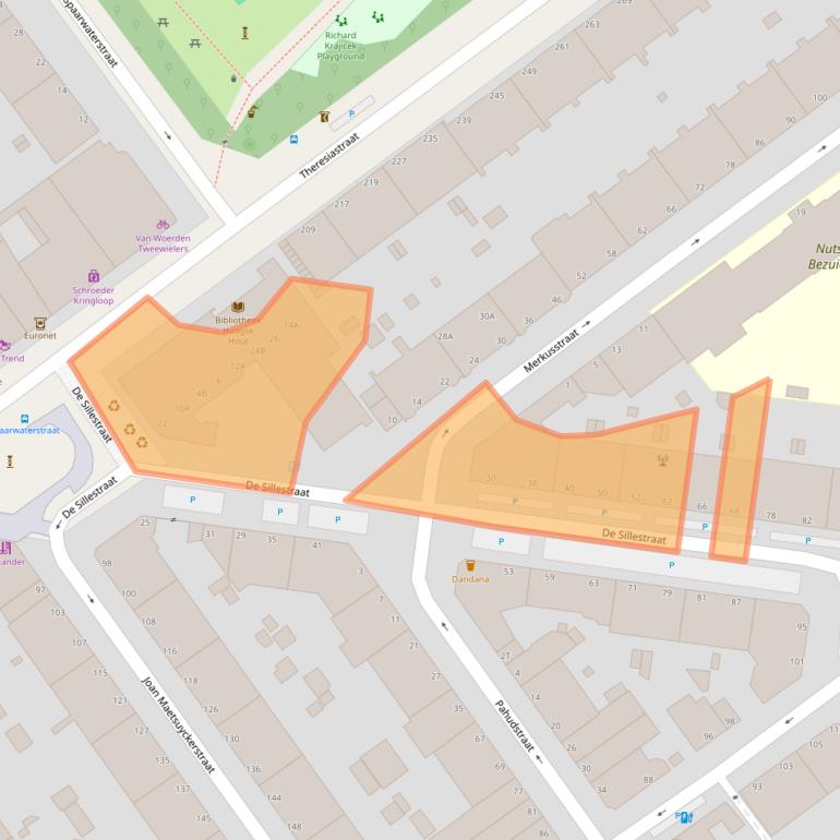 Kaart van postcodegebied 2593TZ.