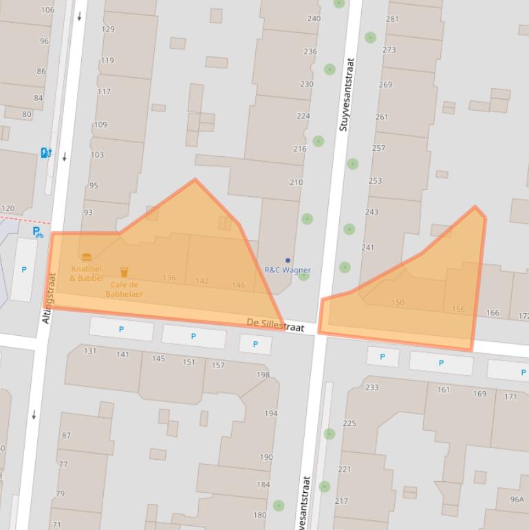 Kaart van postcodegebied 2593VB.