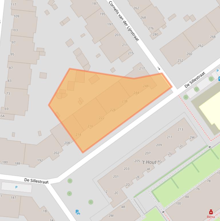 Kaart van postcodegebied 2593VD.