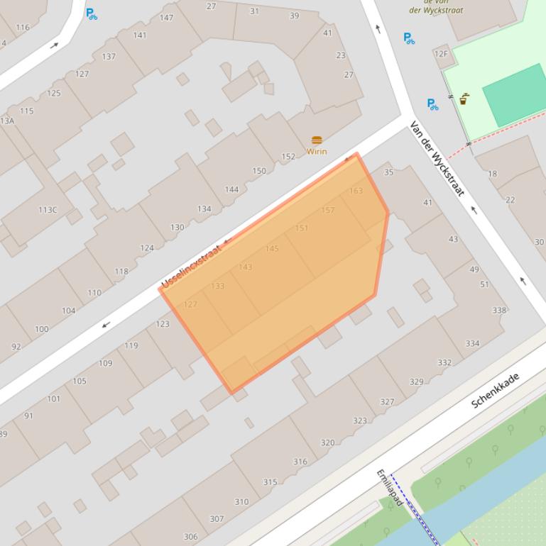 Kaart van postcodegebied 2593VK.