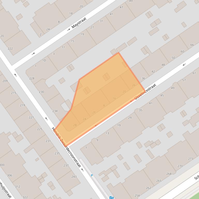 Kaart van postcodegebied 2593VL.