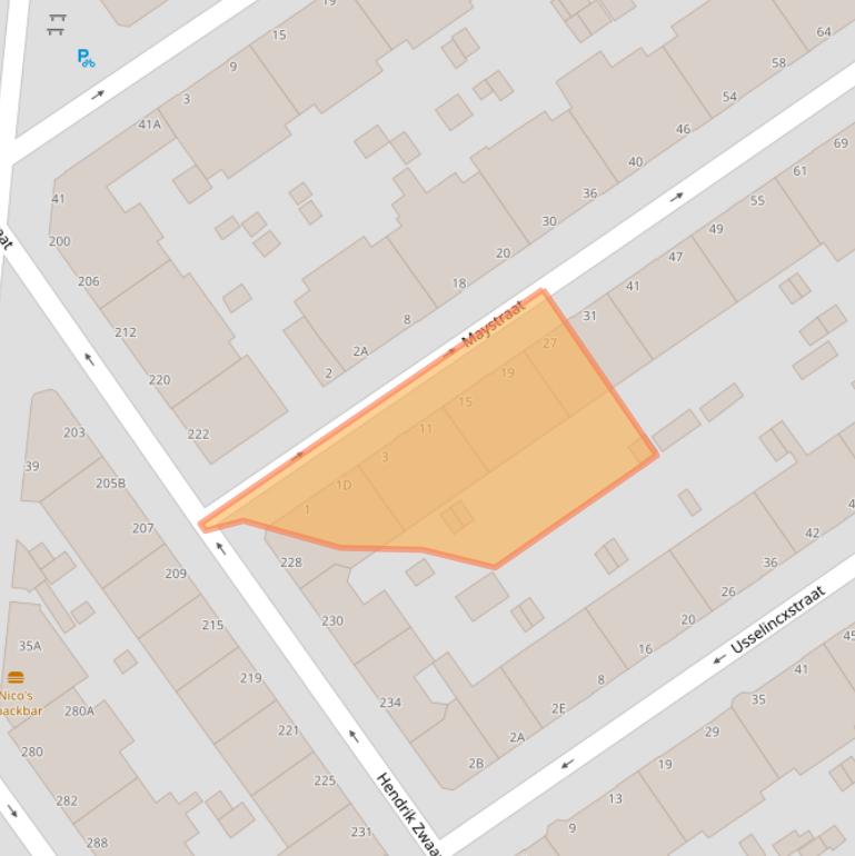 Kaart van postcodegebied 2593VR.