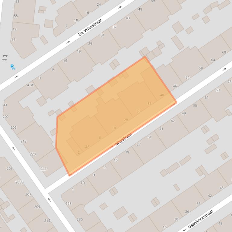 Kaart van postcodegebied 2593VW.