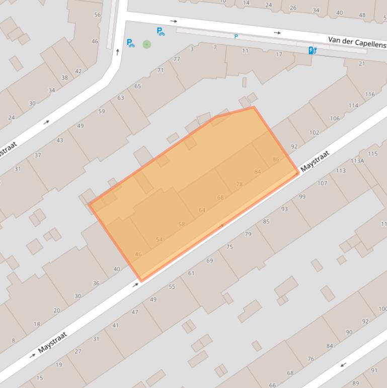 Kaart van postcodegebied 2593VX.