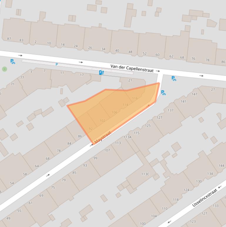 Kaart van postcodegebied 2593VZ.